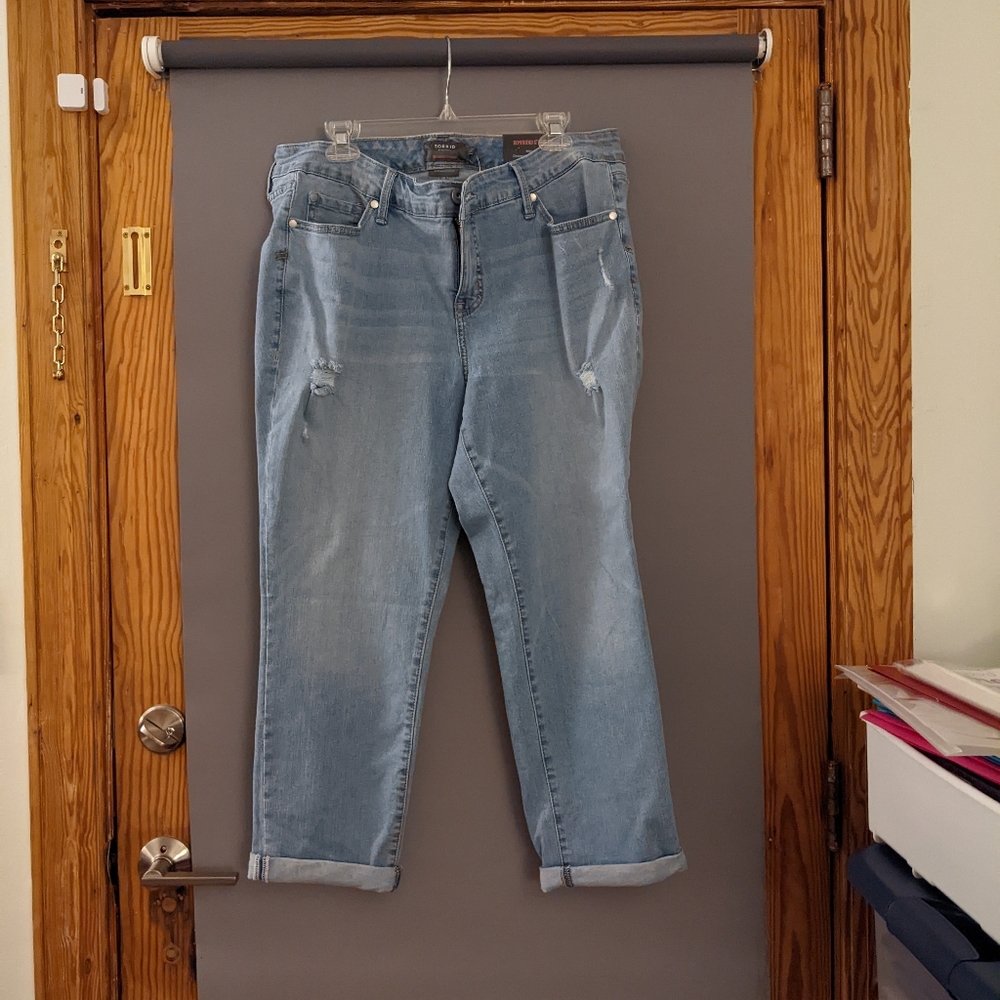 Boyfriend straight vintage stretch mid-rise jean